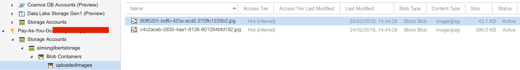 Microsoft Azure Storage Explorer Blob Containers