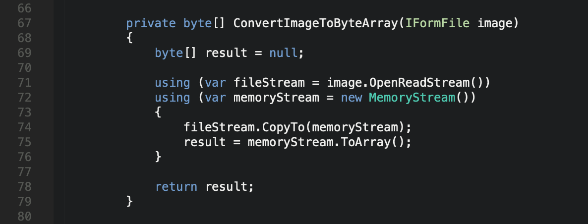 ASP.Net MVC Core Azure Blob Image Byte Array Conversion