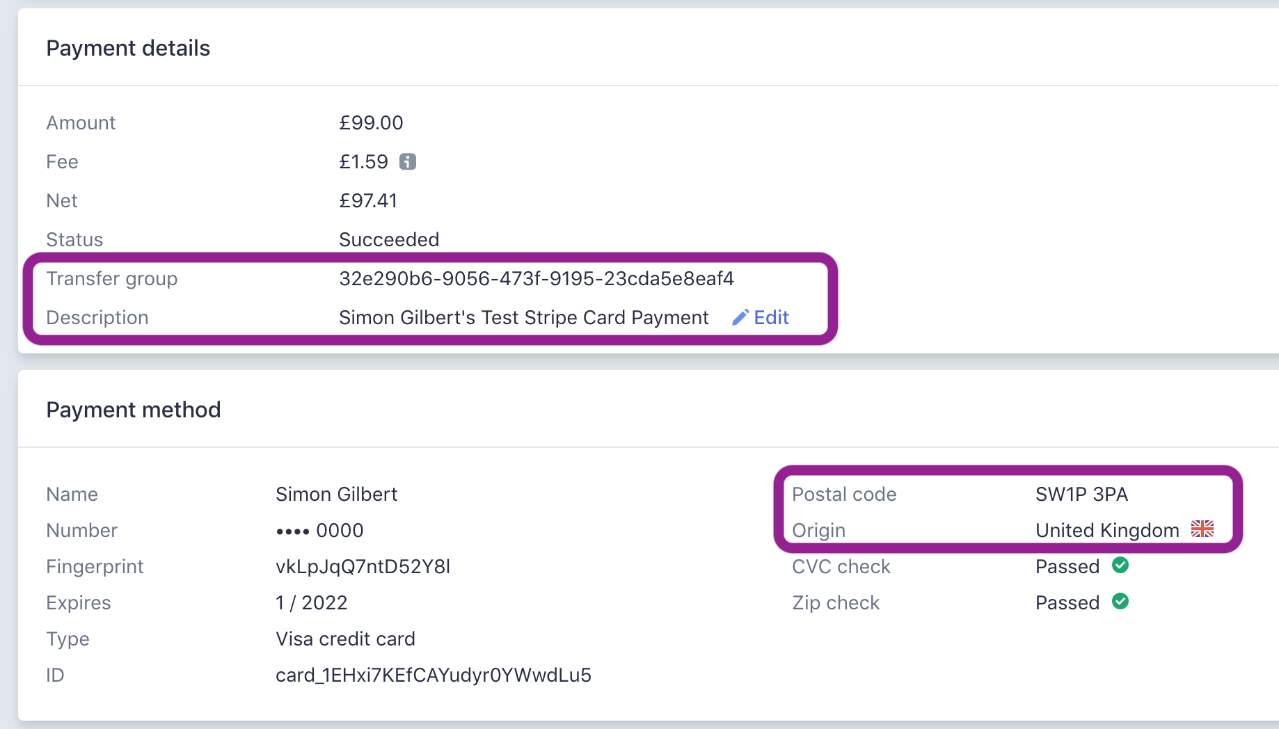 C# ASP.Net MVC Core - Stripe Dashboard Tracking